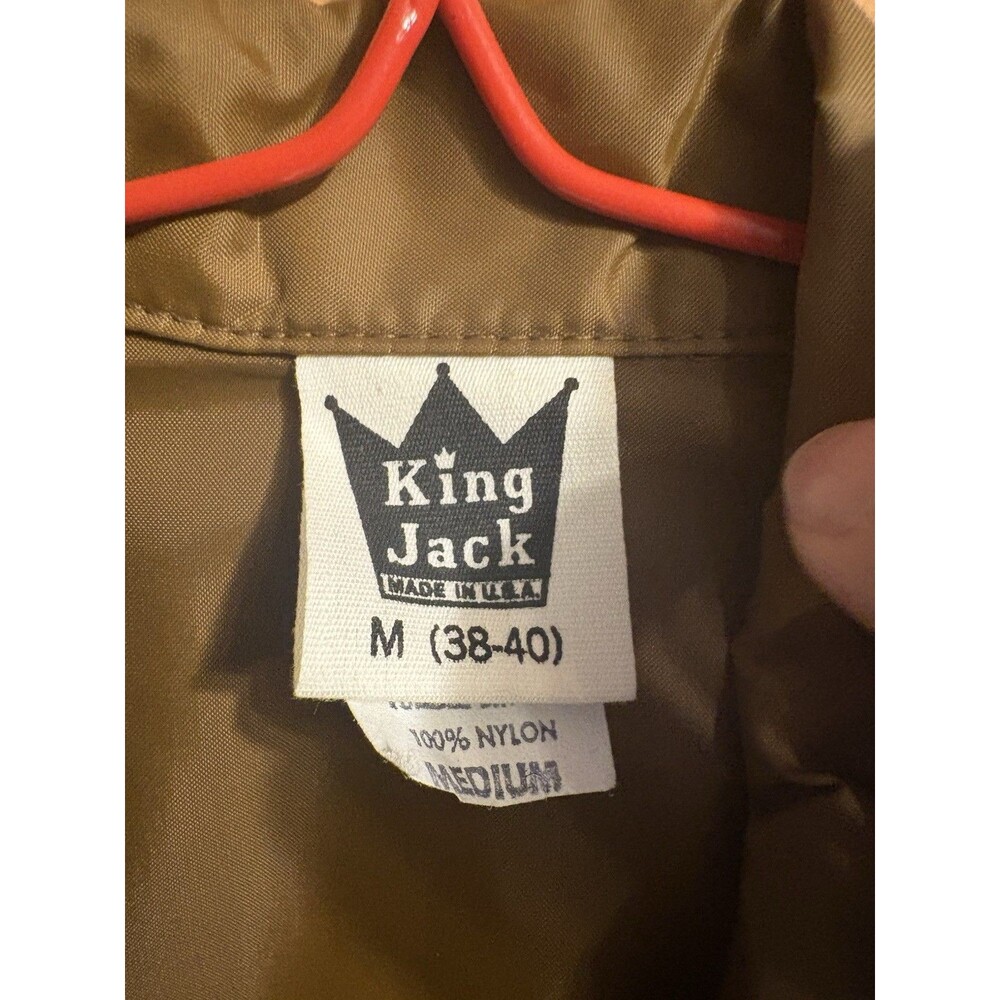 1970s 80s King Jack Button Up Windbreaker Dunkin Donuts Promo Jacket Rare Medium - Picture 3 of 8